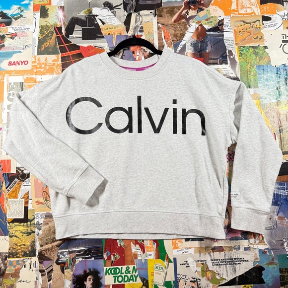 Calvin Klein Performance Gray Sweatshirt Crewneck Pullover Top Activewear - Picture 1 of 9